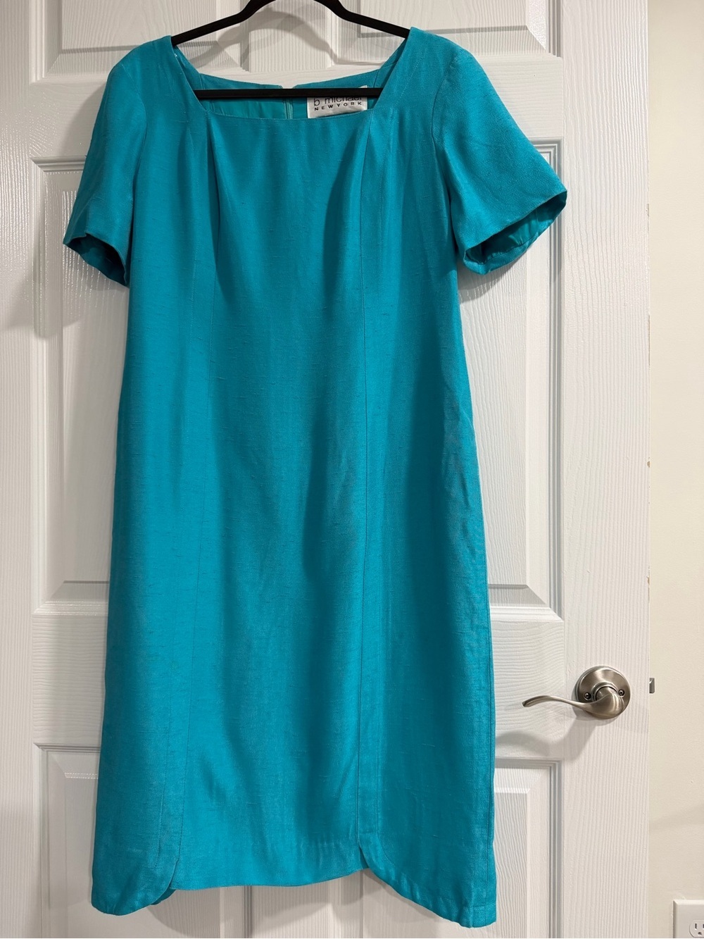 b Michael New York Classic Short-Sleeve Shift Dress in Teal